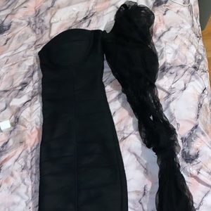 Black ruched Mini dress